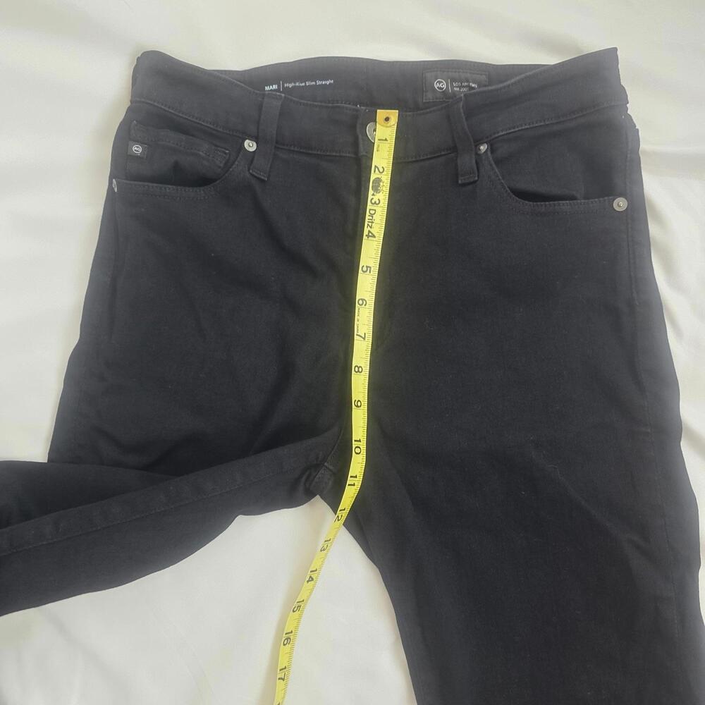 AG Mari Black High-Rise Slim Straight Women's Jeans - Picture 7 of 11